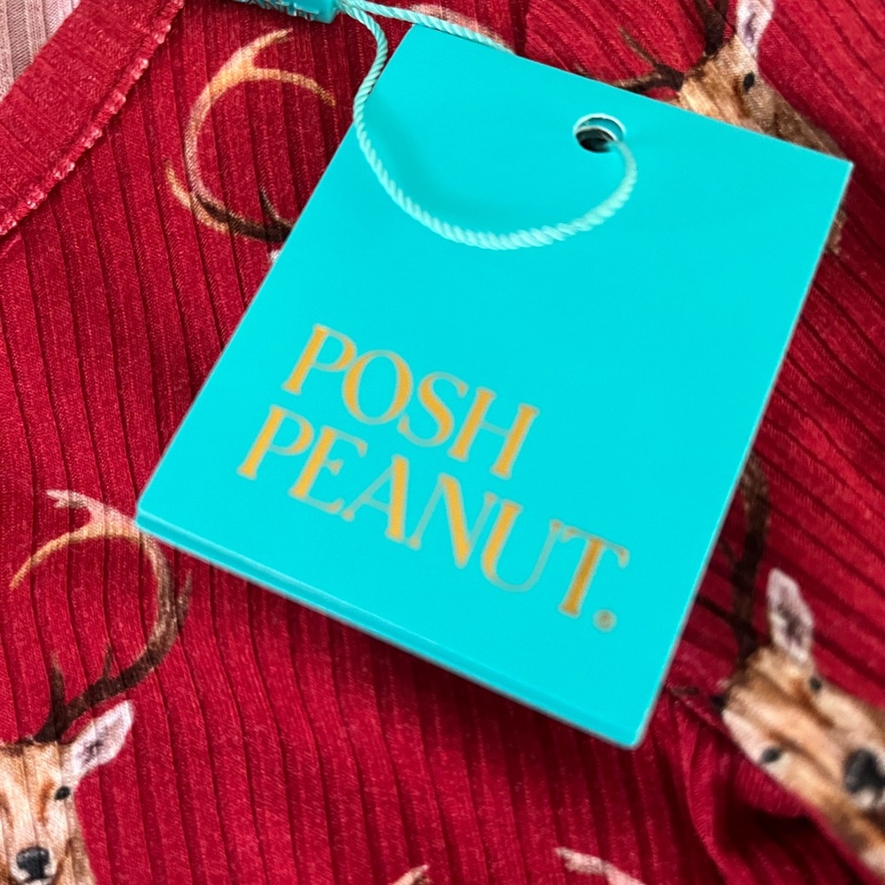 Posh Peanut NEW Red Henley Twirl Dress in Dash Deer Christmas Holiday size 3-4 - Picture 11 of 12